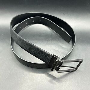 Michael Kors Belt Mens 34 Black Genuine Leather Square Black Buckle Logo